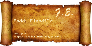 Faddi Elemér névjegykártya
