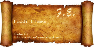 Faddi Elemér névjegykártya