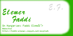 elemer faddi business card